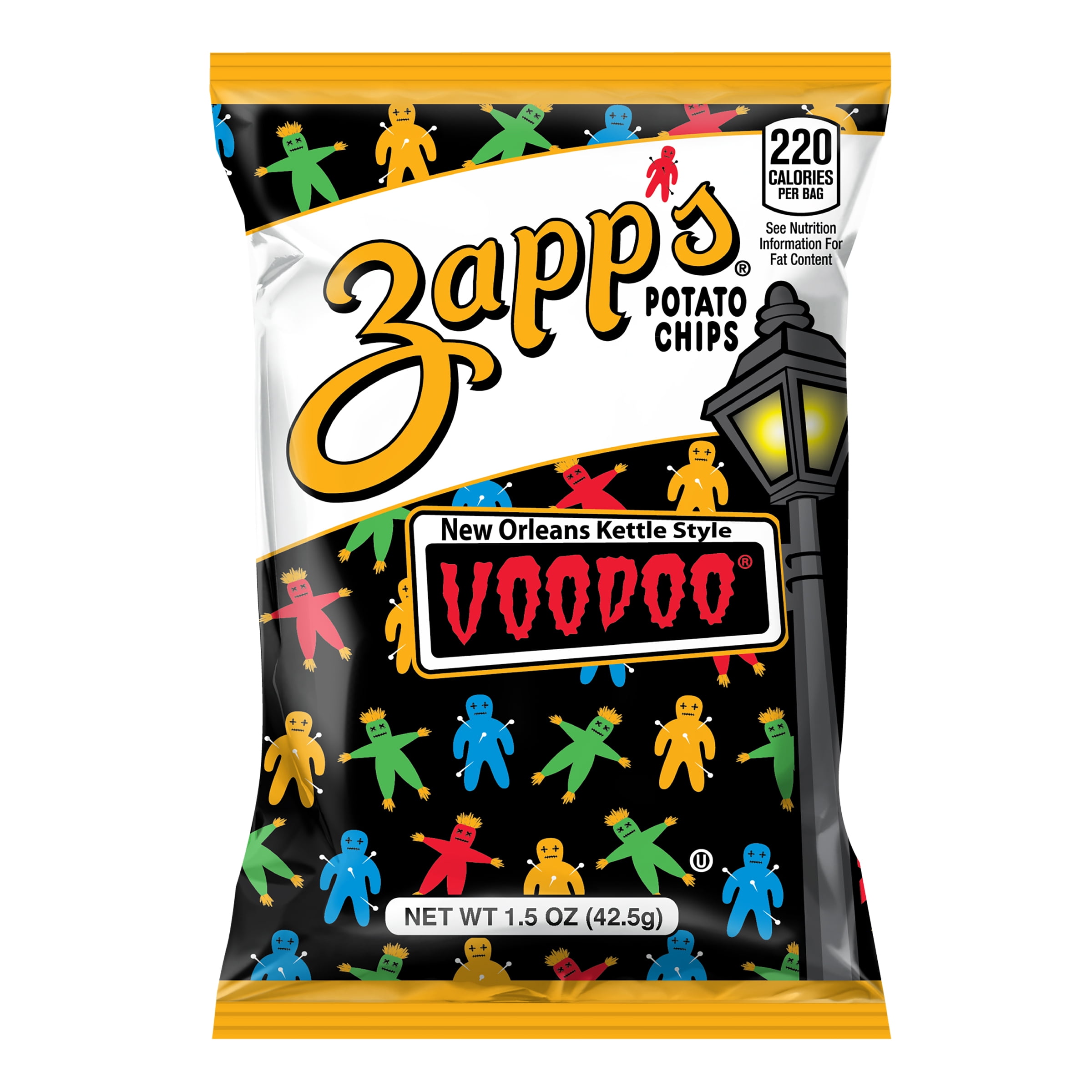 Zapp's Voodoo Potato Chips, New Orleans Kettle Style, 1.5 oz, Case