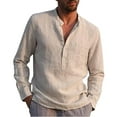 thumbnail image 1 of Uuder 10$!Fashion Fall Shirts for Mens Plus Size Casual V-neck Sleeve Pullover Breathable Shirt Blouse Tops, 1 of 5