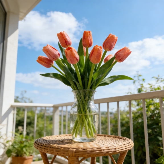 Uuiauoio 1 Pc Fake Tulips Artificial Flowers Real Touch Faux Flowers Tulip Stems for Wedding Spring Bouquet Floral Arrangement Home Party Office Decorations for Mother's Day