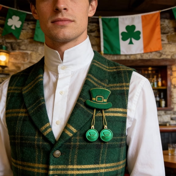 Uuiauoio 2 PCS St. Patrick's Day Coins - Lucky Shamrock Clover Coins Party Favors for St. Patrick's Day Decorations, Irish Themed Party Supplies, Birthday, Parade Throws, Outdoor Treasure Hunts