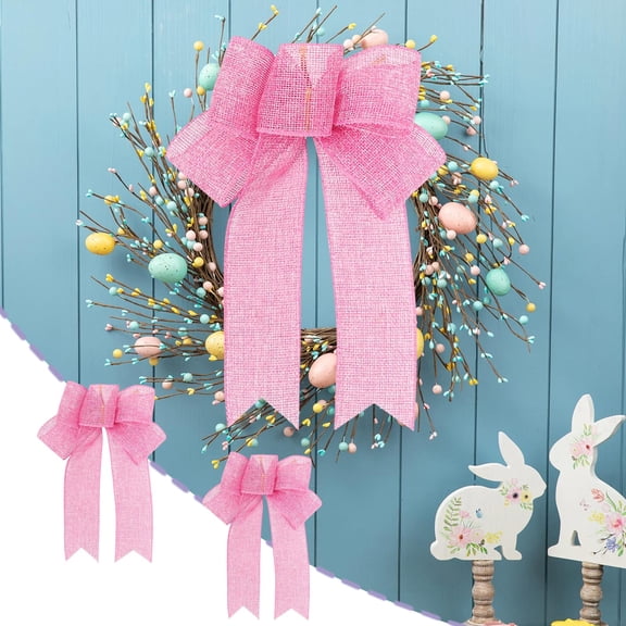 Uuiauoio 2 Pieces Bows Knot Handmade Decorative Bowknot Natural Ornament Bow for Decoration Tree Festival Holiday Party Supplies