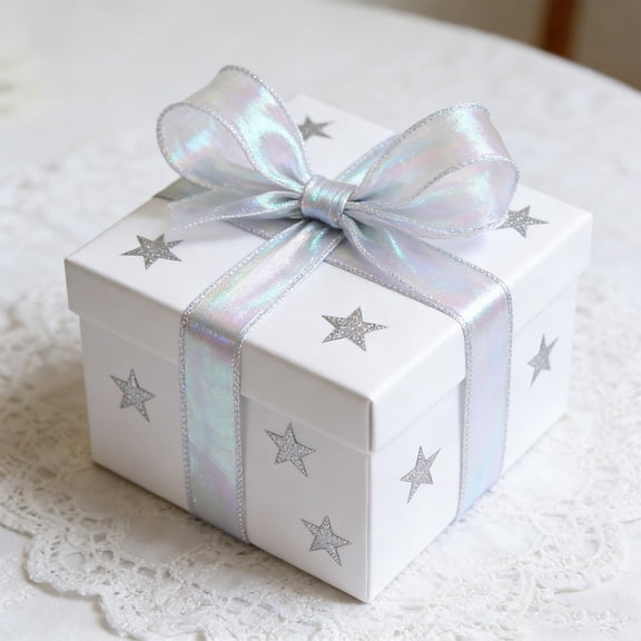 Uuiauoio 30 Feet Long Iridescent Fishtail Organza Ribbon 1.6Inches Wide Fabric Sheer Ribbon Color Craft Ribbons for Jewelry Making Hair Bows Flower Party Garland Wedding Decorations