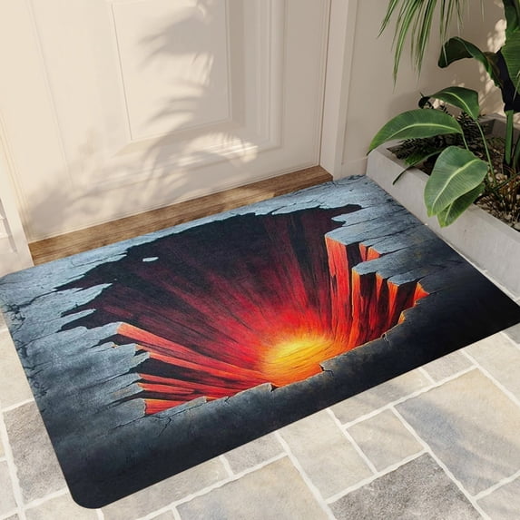 Uuiauoio 3D Optical Illusion Rug Non Slip 3D Carpet Bottomless Hole Optical Illusion Area Rug Floor Mat for Use for Pet Mat Play Living Room Bedroom Porch Entrance Decor