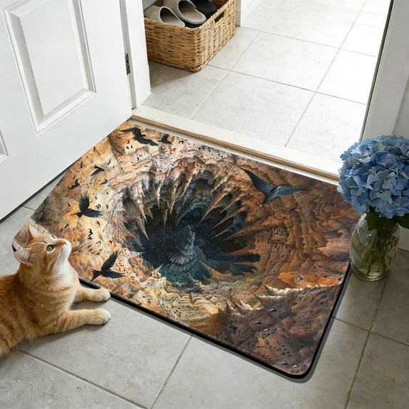 Uuiauoio 3D Optical Illusion Rug, Non-Slip Floor Mat for Indoor & Outdoor Use,Visual Illusion Doormat for Bedroom, Living Room, Porch, Terrace and Entrance Decor
