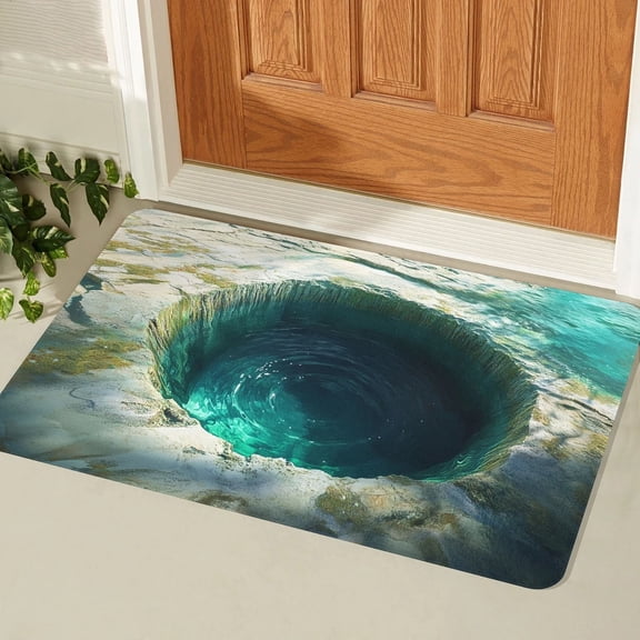 Uuiauoio 3D Optical Illusion Rug - Vortex & Bottomless Hole Design Non-Slip Doormat | Indoor/Outdoor Use for Entrance, Living Room, Playroom & Office