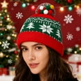 thumbnail image 1 of Uuiauoio Adult Christmas Knit Hat with Snowflake and Tree Pattern, Turned-Over Cuffball Design, Warm Winter Beanie for Holiday Parties, Festive Outdoor Activities, and Cold Weather Wear, 1 of 4