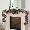 thumbnail image 1 of Uuiauoio Artificial Rose Flower Vines Garland with 33 Blooms Plastic Hanging Decor for Wall Staircase Mantel Wedding Party Home Decorations, 1 of 8