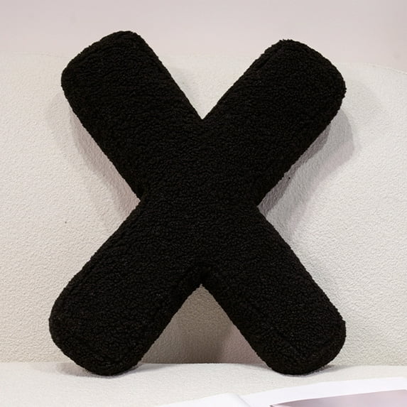 Uuiauoio Black Letter Pillow - Soft Plush Alphabet Throw Pillow, A to Z Decorative Initial Pillow for Couch, Sofa, Bed, Car, Room - Letter Cushions for Home Decor, Gift, Photo Prop