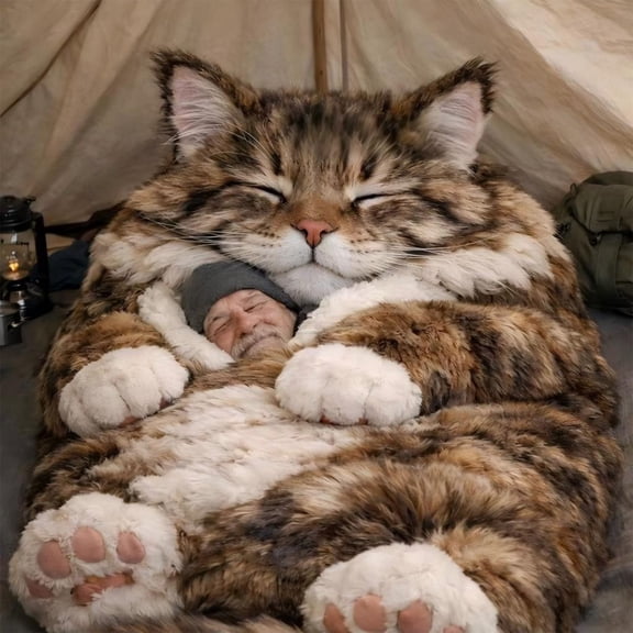 Uuiauoio Cat Themed Adult Sleeping Bag Envelope Style Soft Fleece for Indoor Outdoor Camping Lounge Comfort Gift for Pet Lovers