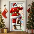 thumbnail image 1 of Uuiauoio Christmas Door Cover Holiday Door Curtain with Festive Bow Design Polyester Spandex Blend Durable Reusable Indoor Outdoor Wall Party Decoration for Home Office Seasonal Celebration, 1 of 7