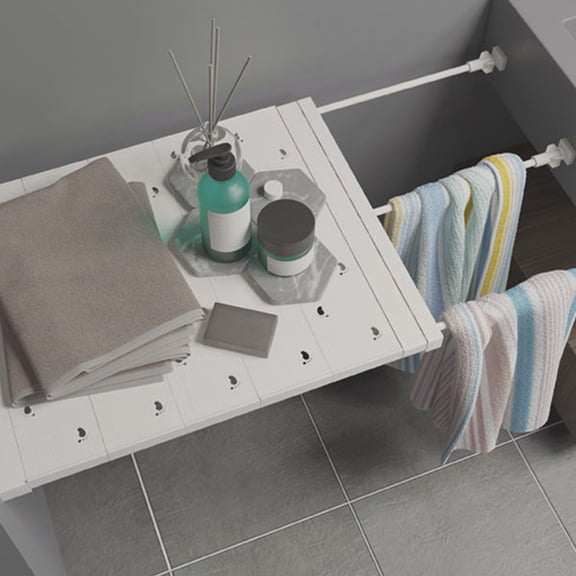 Uuiauoio Closet Tension Shelf Rod Expandable Shelf Locker Organizer Adjustable Storage Rack Scalable Layered Divider Separator for Cabinet Wardrobe Kitchen Bathroom (1 pc)