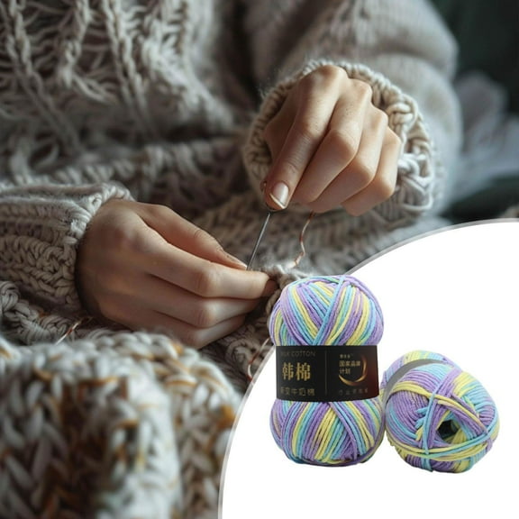 Uuiauoio Cotton Yarn for Crocheting, Baby Yarn for Crocheting Soft, Fluffy Crochet Yarn, 7 Ply Cotton Yarn for Puzzle、Socks、Clothes