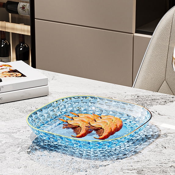 Uuiauoio Dishwasher Safe Reusable Plates for Kitchen and Camping, Durable Food-Grade Clear Plastic Plates for Parties and Daily Use, Stackable Design for Easy Storage(1 pc)