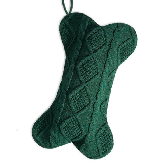 Uuiauoio Dog Christmas Stocking Candy Bags, Knit Christmas Stocking for Dogs, Bone Shape Dog Stocking Christmas Large Pet Stockings Hanging Dog Christmas Stocking for Dogs Cats Pets