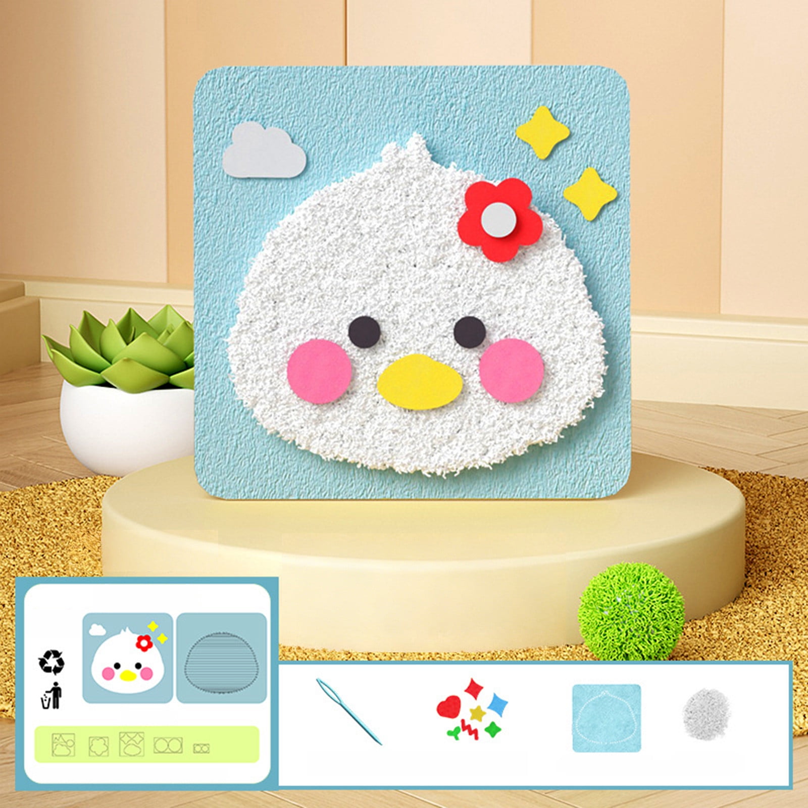 Uuiauoio Embroidery Kit Hand Sewing Yarn Craft for Beginners Art ...