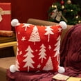 thumbnail image 1 of Uuiauoio Festive Christmas Tree Plush Pillow with Snowflake Pattern, Soft Decorative Square Cushion for Sofa Bed Living Room Holiday Home Decor, Perfect Gift for Family Friends, 1 of 7
