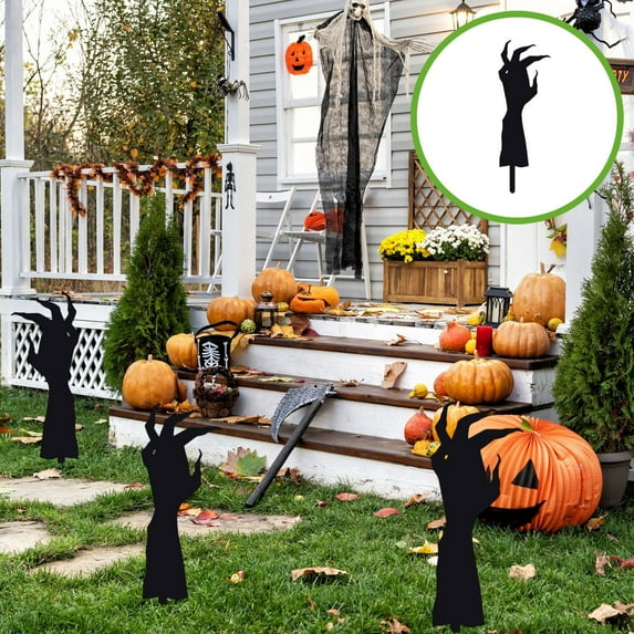 Uuiauoio Halloween Black Hands Yard Signs, Scary Hand Silhouette Lawn Sign with Stakes, Halloween Decorations for Outdoor Yard Lawn Garden