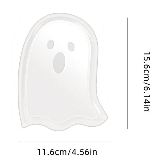 Uuiauoio Halloween Party Serving Tray , Plastic Pumpkin Ghost Bat Themed Dessert Plates for Candy and Appetizers, Dishwasher Safe Holiday Party Supplies(Ghost)