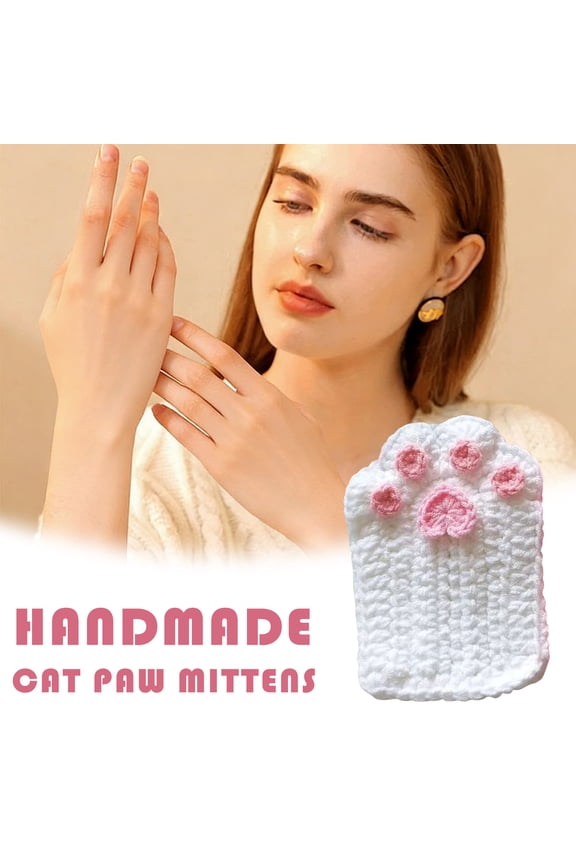 Hand-Crocheted Cat Paw Mittens–Fingerless Gloves with 3D Paw Pads, Crochet Mittens, Warm Winter Gloves, Gift for Cat Lovers