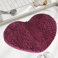 thumbnail image 1 of Uuiauoio Heart Shaped Bath Mat Soft Absorbent Plush Microfiber Bathroom Rug Non-Slip Machine Washable Shaggy Mats Carpet for Shower, Bedroom, Bathtub, 1 of 6