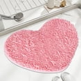 thumbnail image 1 of Uuiauoio Heart Shaped Bath Mat Soft Absorbent Plush Microfiber Bathroom Rug Non-Slip Machine Washable Shaggy Mats Carpet for Shower, Bedroom, Bathtub, 1 of 6