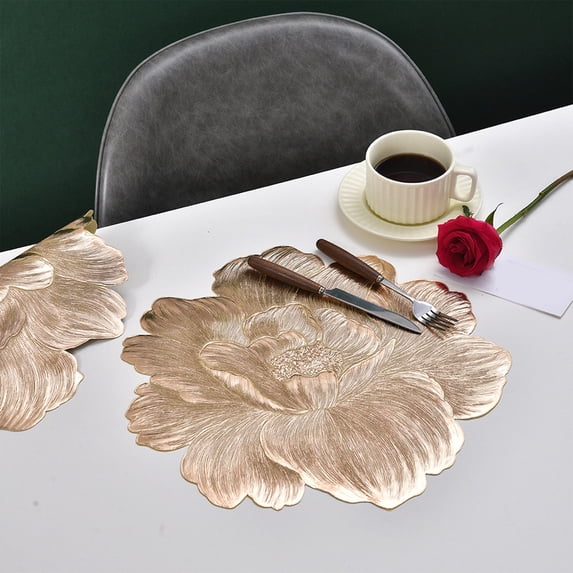 Uuiauoio Heat Resistant Non-Slip Placemats for Dining Table, Washable Greaseproof Durable PVC Vinyl Coasters, 14.96x14.96 inch Sunflower Place Mats(1 pc)