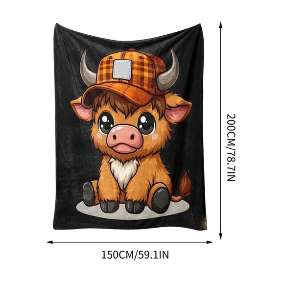 Uuiauoio Highland Cow Gifts for Women Girls, Cute Baby Highland Cows with Floral Flowers Blanket, Soft Cozy Cows Blanket, Funny Animal Wildlife Farmhouse Throw