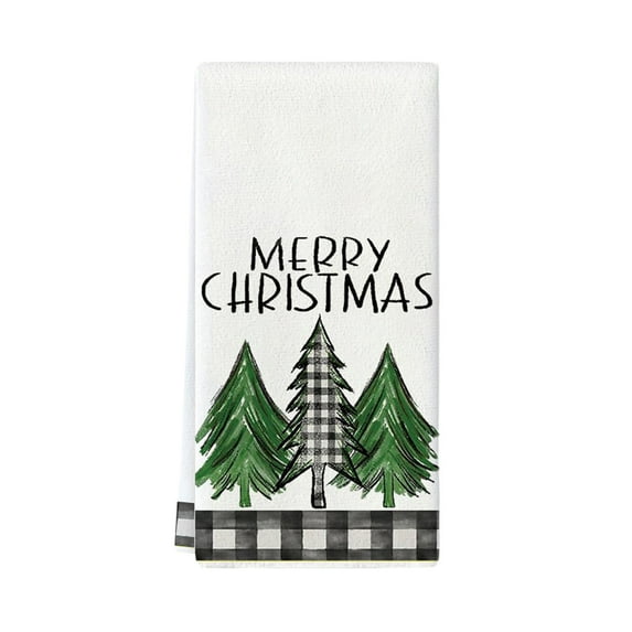 Uuiauoio Kitchen Dish Towels Merry Christmas, 19 x 16 Inch Winter Drying Cloth Tea Towels for Cooking Baking , for Winter Holiday Decorative Wedding Birthday Party Supplies