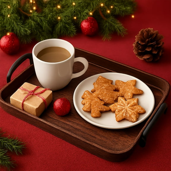 Living Room Serving Tray with Armrests for Teacups Snacks and Fruits, Food Grade PVC Storage Tray for Sofa Use, Home Organization and Party Serving Essential