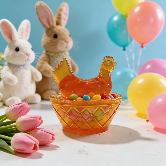 Uuiauoio Mini Glass Hens On Nests Easter Gifts,Retro Style Glass Hens On Nests Crafts,Handmade Easter Decor,Home Tabletop Decor,Collectible Farmhouse Gifts