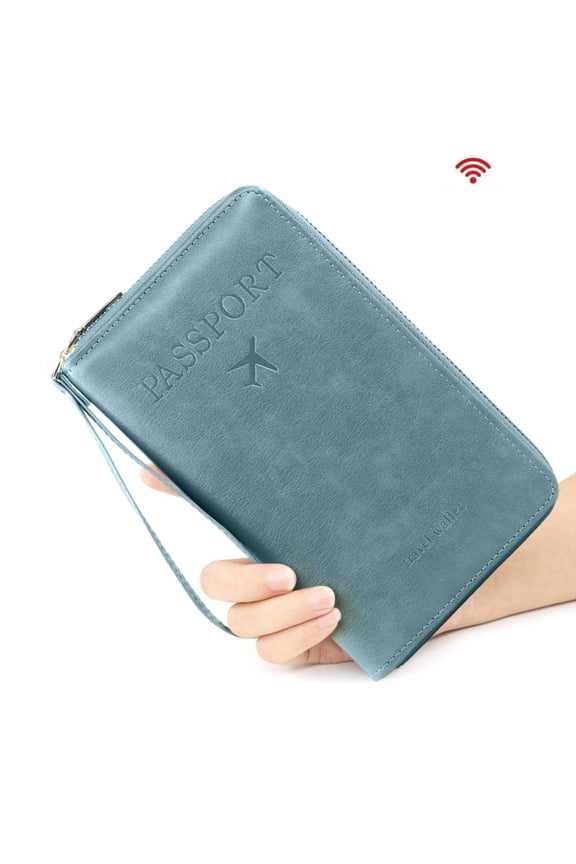 Multi-Functional Passport Wallet, Travel Wallet for Men & Women, Secure ID Card Organizer with Anti-Theft Protection, Slim Leather Cover for Credit Cards, Tickets, and Cash