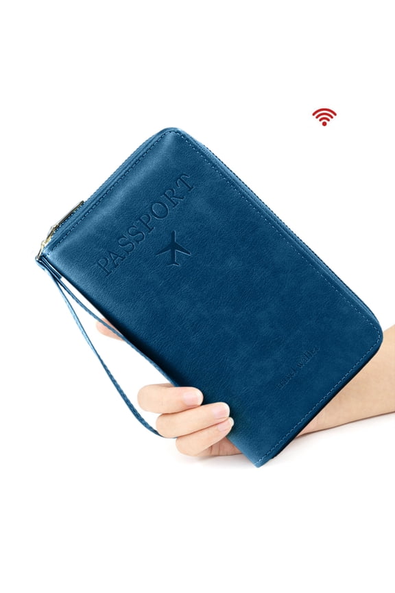 Multi-Functional Passport Wallet, Travel Wallet for Men & Women, Secure ID Card Organizer with Anti-Theft Protection, Slim Leather Cover for Credit Cards, Tickets, and Cash