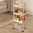 thumbnail image 1 of Uuiauoio Multipurpose Storage Cart with Wheels Rolling Utility Organizer Rack for Kitchen Bathroom Living Room Mobile Shelving Unit Durable Plastic Shelves Organizer Cart with Handles(Yellow), 1 of 6