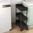 thumbnail image 1 of Uuiauoio Narrow Multi-Tier Rolling Storage Cart with Wheels, Slim Organizer Rack for Bathroom, Kitchen, Living Room, and Bedroom, Easy Assembly Adjustable Shelves, 1 of 7
