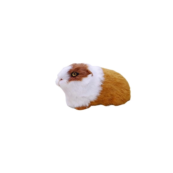 Uuiauoio Realistic Guinea Pig Figurine – Lifelike Hamster Stuffed Animal, Faux Fur Pet Replica for Shelf, Desk & Home Decor, Collectible Gift for Rodent Lovers
