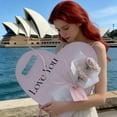 thumbnail image 1 of Uuiauoio Romantic Heart Shaped Greeting Card Blank for Handwritten Message Wedding Anniversary Valentine's Day Flower Bouquet Gift Presentation, 1 of 7