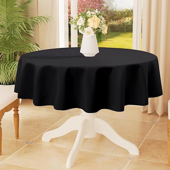 Uuiauoio Round Table Cloth, Oil-Proof Spill-Proof and Water Resistance Microfiber Tablecloth, Decorative Fabric Circular Table Cover for Outdoor and Indoor Use