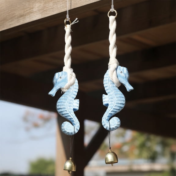 Uuiauoio Seahorse Hanging Sea Wind Chime, Nautical Windchime Outdoor Decor for a Harmonic Porch, Patio & Garden, Horse Beach Art Indoor Wind Chime Window Mobile