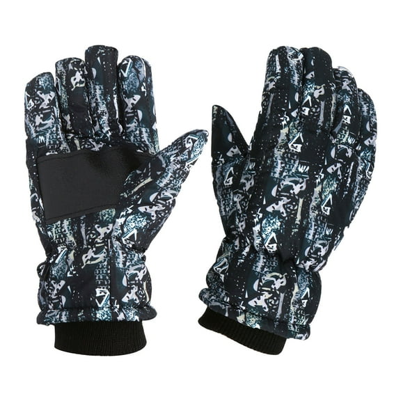 Uuiauoio Snow Gloves Camouflage Warm Youth Ski Mittens Windproof Waterproof Winter Skiing Snowboarding Gloves for 7-12 Years Boys and Girls Outdoor Sports