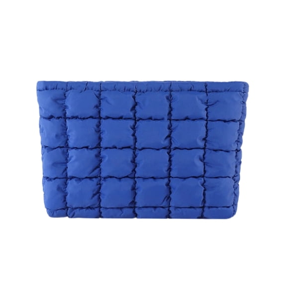 Uuiauoio Solid Color Quilted Clutch – Large Capacity Travel Storage Bag, Women's Puffer Makeup Toiletry Cute Bag