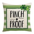 thumbnail image 1 of Uuiauoio St Patricks Day Decor-Throw Pillow Covers 18x18 in,Shamrock Linen Pillow Case Irish for Large Couch Sofa Home Indoor Outdoor Holiday Decorations, 1 of 3