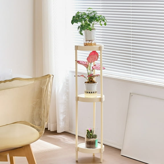 Uuiauoio Sturdy Plastic End Table with Tier Storage Rounded Corners for Living Room Bedroom Modern Side Table Small Coffee Table Durable Lightweight