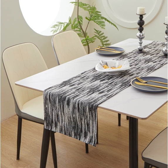 Uuiauoio Table Runner Dresser Scarves, Texture Abstract Kitchen Art Dining Farmhouse Table Runners, Washable Non-Slip Rectangle Coffe Table Runner Setting Party Wedding Holiday Decor