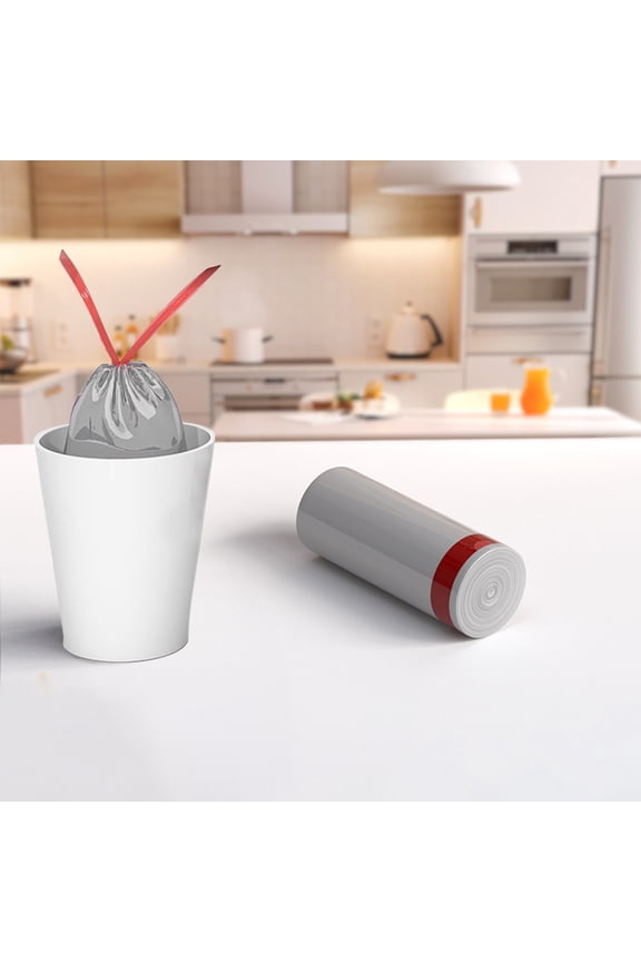 Trash Bags Drawstring - Extra Thick Garbage Bags Unscented Strong Plastic Waste Basket Liners for Kitchen Car Office (19.68x5.90in)