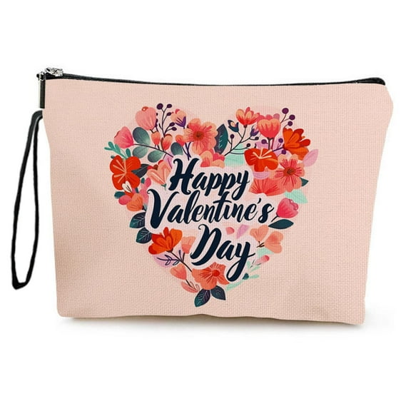 Valentine's Day Makeup Bag Design Portable Cosmetic Organizer for Women Lipstick Storage Multi Functional Pencil Case Student Gift Holiday Theme