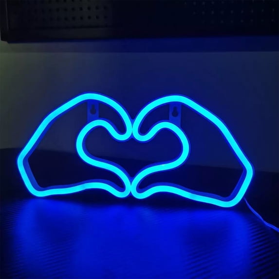 Uuiauoio Valentines Day Decorations for Party - Heart Decor Neon Sign,Lights Up Sign for Bedroom,Table,Home Room,Led Lamp Decor Gifts for Women and Teen Girls,Wedding Anniversary Romantic Night
