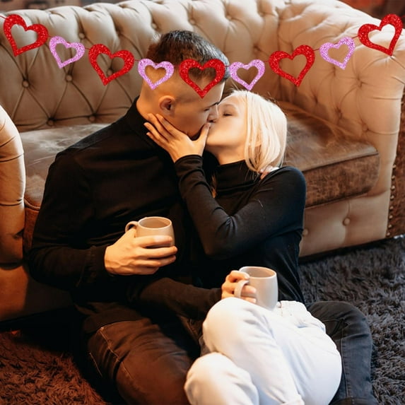 Uuiauoio Valentines Day Decorations - Valentines Banner - Valentines Decor Heart Garland Valentines Day Backdrop Galentines Day Decorations Party Favors for Door Wall Classroom School Home