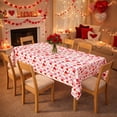 thumbnail image 1 of Uuiauoio Valentines Tablecloth Plastic Disposable Love Heart Tablecloth Rec Valentine Table Cloth Waterproof Table Cover for Valentine Decoration Wedding Anniversary Party 54 x 108 Inches, 1 of 6
