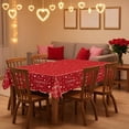 thumbnail image 1 of Uuiauoio Valentines Tablecloth Plastic Disposable Love Heart Tablecloth Rec Valentine Table Cloth Waterproof Table Cover for Valentine Decoration Wedding Anniversary Party 54 x 108 Inches, 1 of 6