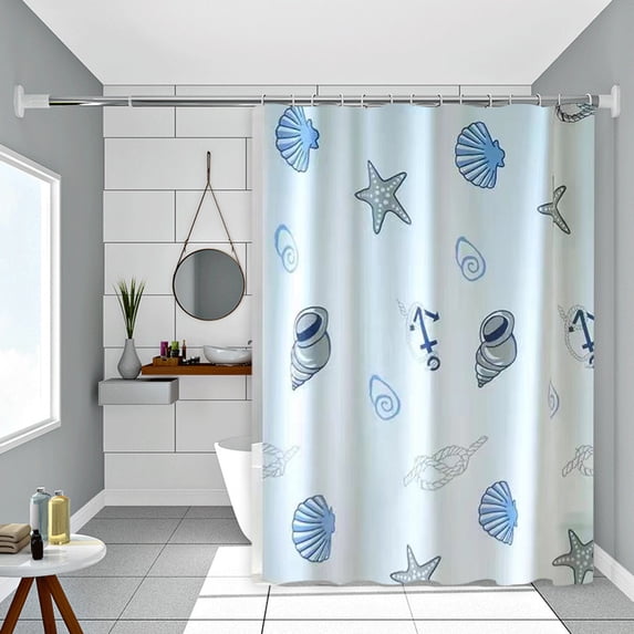 Waterproof Shower Curtain with Ocean Theme Anti-Mold Bathroom Decor No Punch Design Easy Installation Hanging Rings Included for Bath Tub Partition,Waterproof Shower Curtain for Bathroom